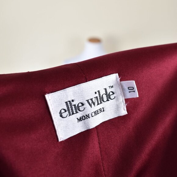 Ellie Wilde Mon Cheri Wine EW21933S Short Formal Dress - 10 - Picture 11 of 11